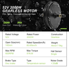 52v 2000w High Torque Hub Motor Electric Bike Kits